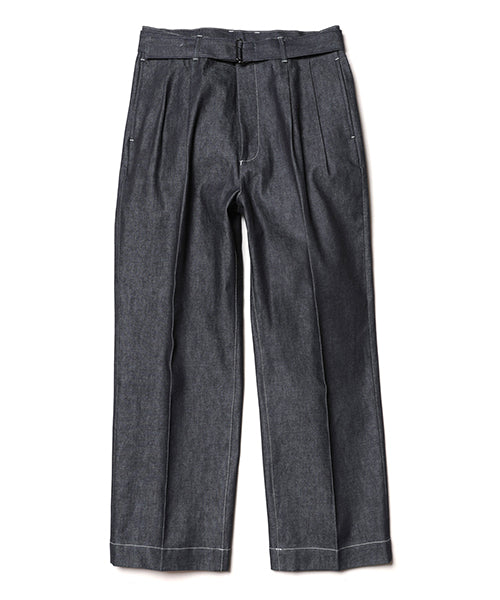 MR.OLIVE / 10oz ALL SEASON DENIM / BELTED WIDE STRAIGHT PANTS