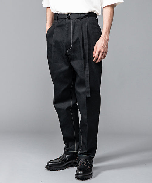 MR.OLIVE / 10oz ALL SEASON DEINIM / BELTED WIDE TAPERED PANTS