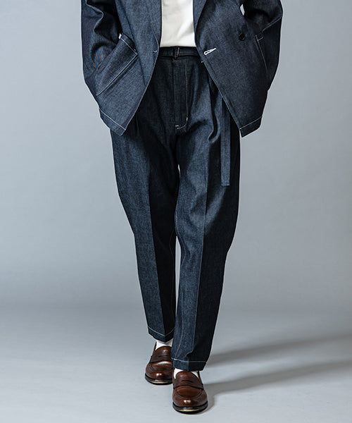 MR.OLIVE / 10oz ALL SEASON DEINIM / BELTED WIDE TAPERED PANTS