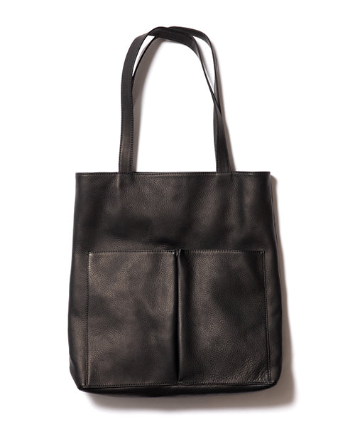 MR.OLIVE E.O.I / WATER PROOF WASHABLE LEATHER / GUSSET POCKET TOTE BAG