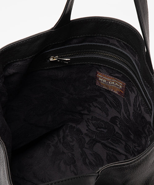 MR.OLIVE E.O.I / WATER PROOF WASHABLE LEATHER / GUSSET POCKET TOTE BAG