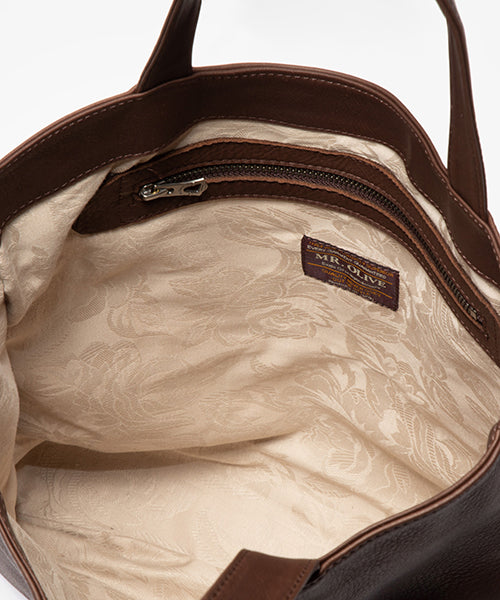 MR.OLIVE E.O.I / WATER PROOF WASHABLE LEATHER / GUSSET POCKET TOTE BAG