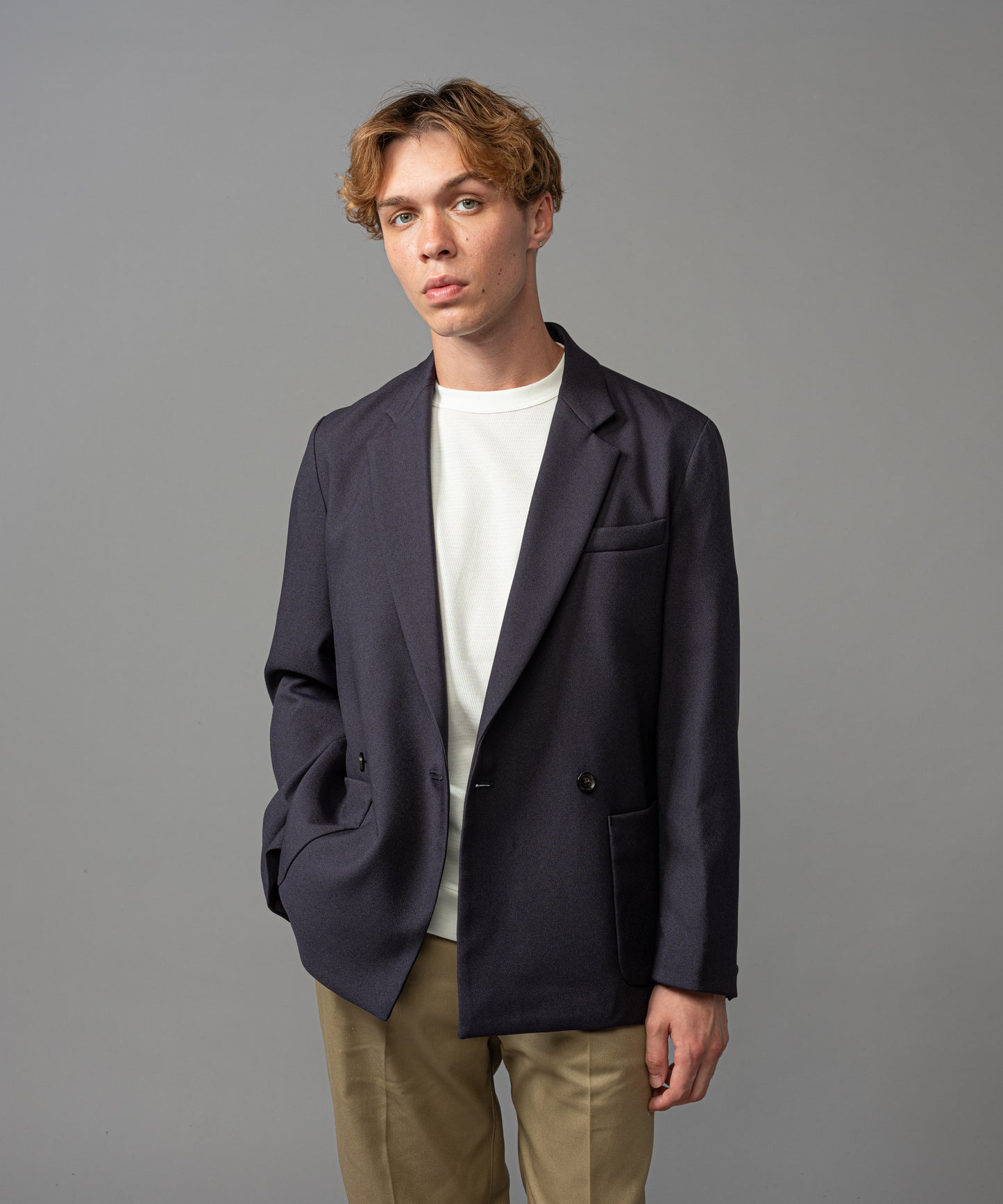 MR.OLIVE / RETRO POLYESTER TWILL / 2B DOUBLE BREASTED JACKET