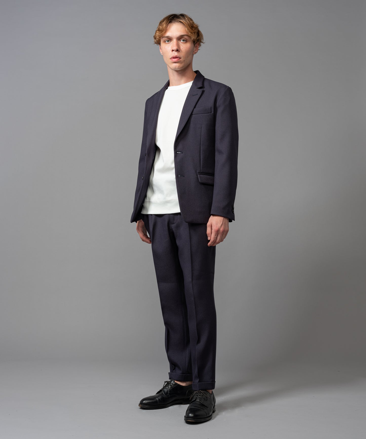 MR.OLIVE / RETRO POLYESTER TWILL / 2B SEMI PEAKED LAPEL JACKET