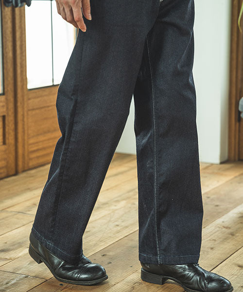SUPER STRETCH DENIM / ONE WASH WIDE STRAIGHT PANTS