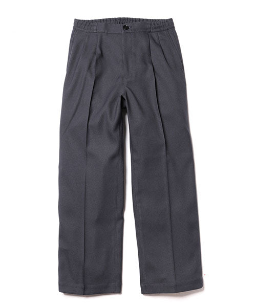 RETRO POLYESTER TWILL / EASY TWO PLEATS STA-PREST WIDE PANTS