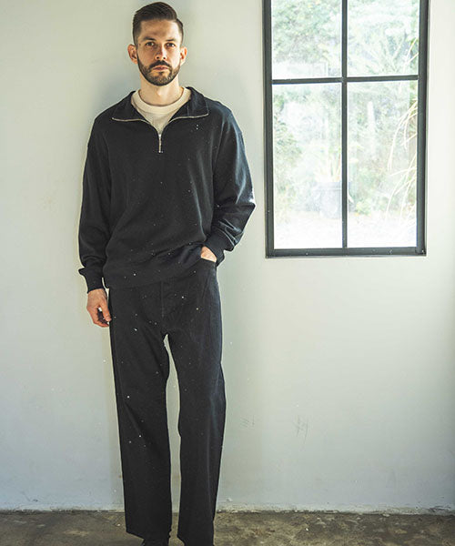SUPER LIGHT GAUZE URAKE / HALF ZIP SWEAT SHIRT