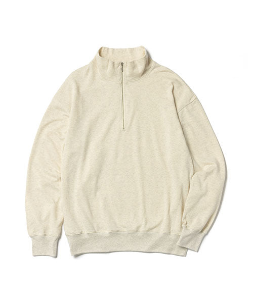 SUPER LIGHT GAUZE URAKE / HALF ZIP SWEAT SHIRT