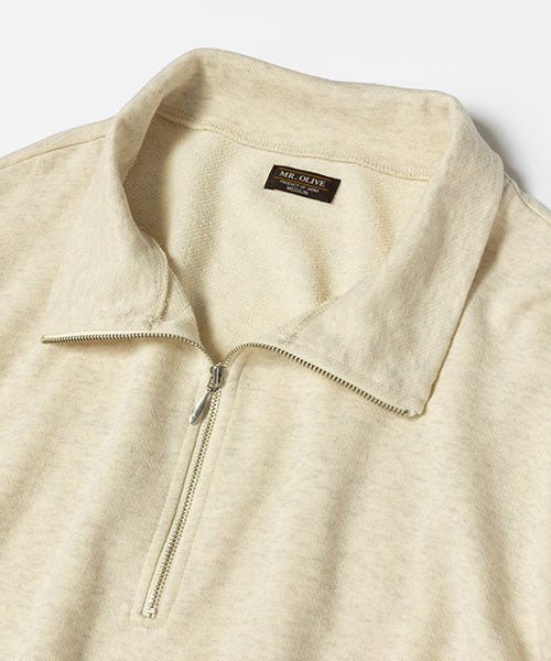 SUPER LIGHT GAUZE URAKE / HALF ZIP SWEAT SHIRT