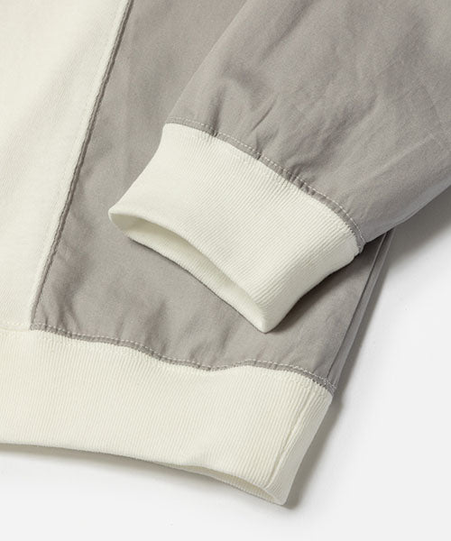 MIX MATERIAL / CREW NECK SHIRT