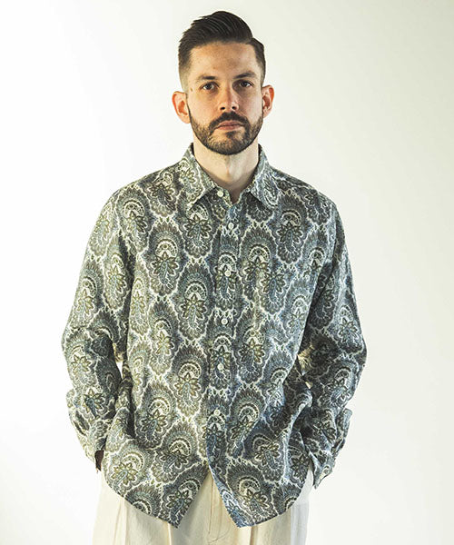 PAISLEY LINEN / REGULAR COLLAR SHIRT
