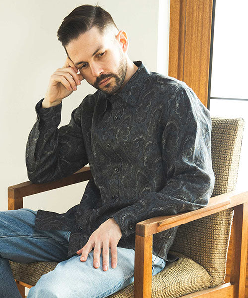 PAISLEY LINEN / REGULAR COLLAR SHIRT