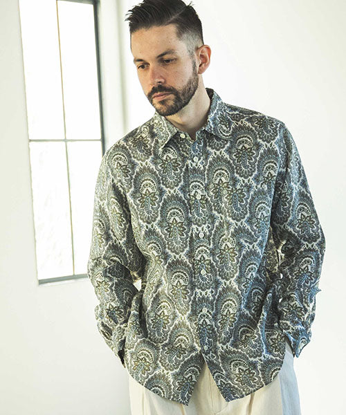 PAISLEY LINEN / REGULAR COLLAR SHIRT