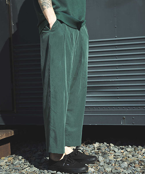 T/R POWDER CLOTH / 2TACK WIDE EASY PANTS