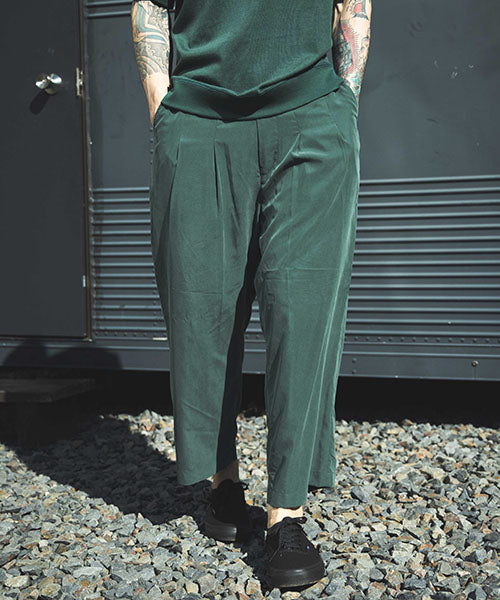 T/R POWDER CLOTH / 2TACK WIDE EASY PANTS