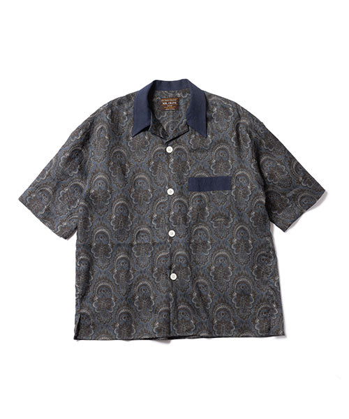 PAISLEY LINEN / CLASSIC OPEN COLLAR SHIRT