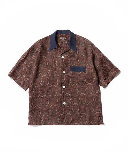 PAISLEY LINEN / CLASSIC OPEN COLLAR SHIRT