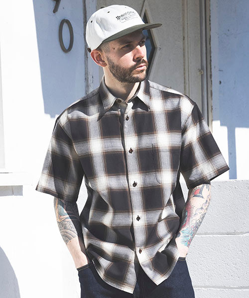 ORGANIC COTTON OMBRE CHECK / REGULAR COLLAR S/S SHIRT