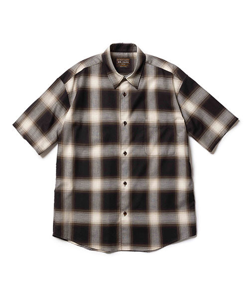 ORGANIC COTTON OMBRE CHECK / REGULAR COLLAR S/S SHIRT