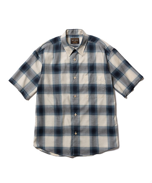 ORGANIC COTTON OMBRE CHECK / REGULAR COLLAR S/S SHIRT