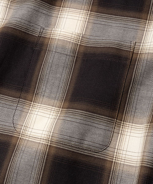 ORGANIC COTTON OMBRE CHECK / REGULAR COLLAR S/S SHIRT