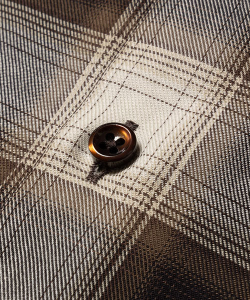 ORGANIC COTTON OMBRE CHECK / REGULAR COLLAR S/S SHIRT