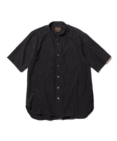T/R POWDER CLOTH / BAND COLLAR S/S SHIRT