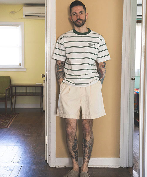 ORGANIC COTTON BORDER / EMBROIDERY T-SHIRT