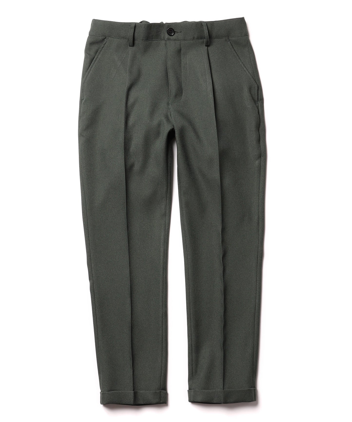 MR.OLIVE / RETORO POLYESTER TWILL / EASY ONE PLEATS STA-PREST TAPERED PANTS