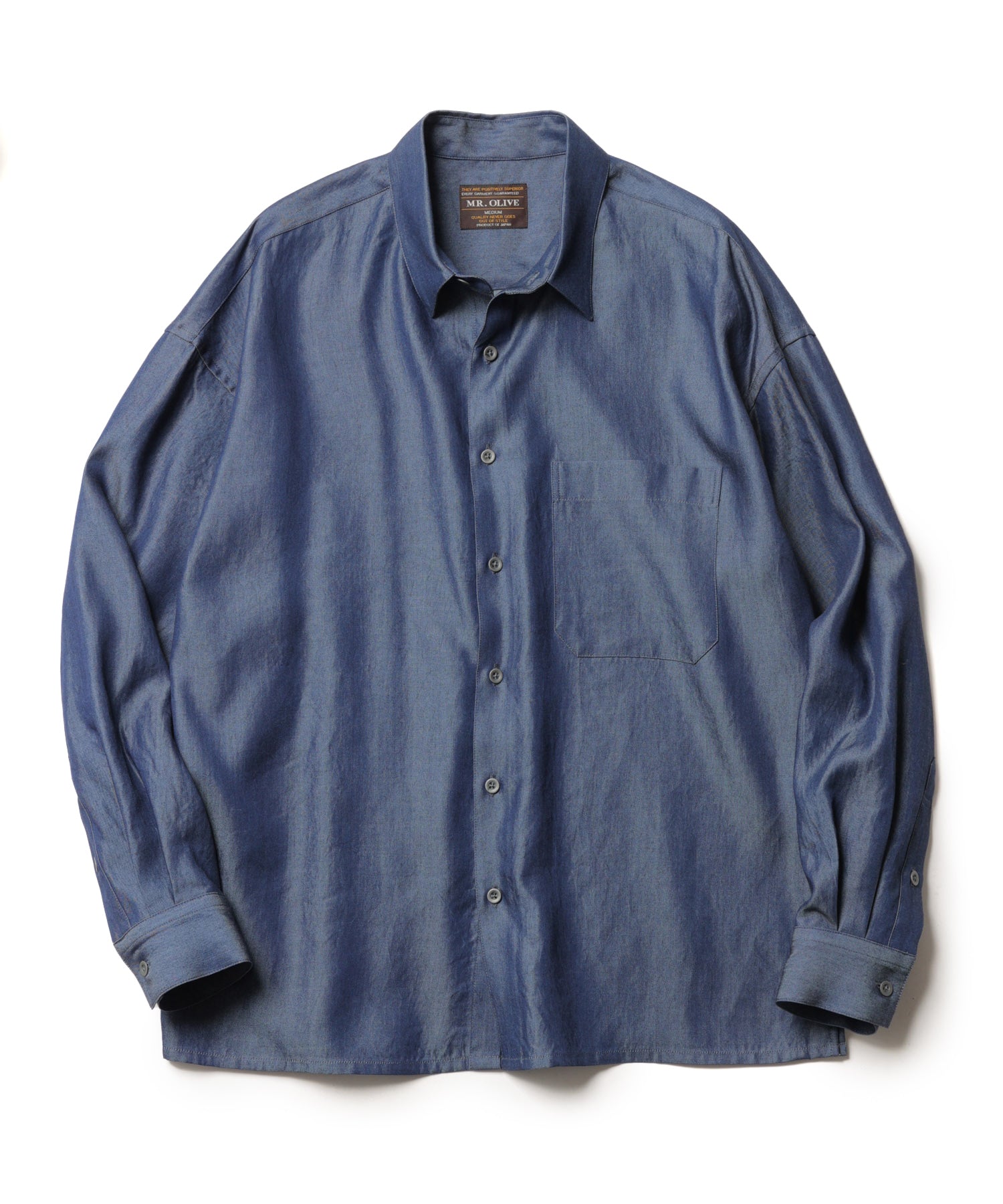 MROLIVE / TENCEL WASHABLE DENIM / SQUEARE CUT REGULAR COLLAR SHIRT