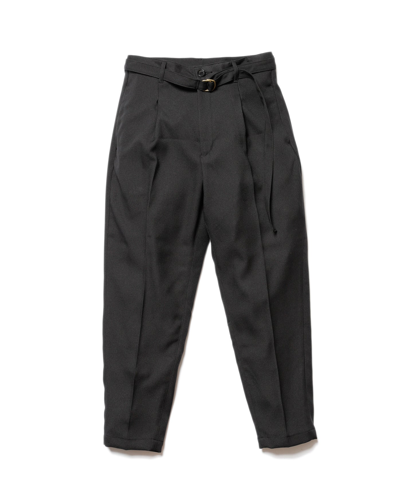MR.OLIVE / RETRO POLYESTER TWILL / BELTED WIDE TAPERED PANTS