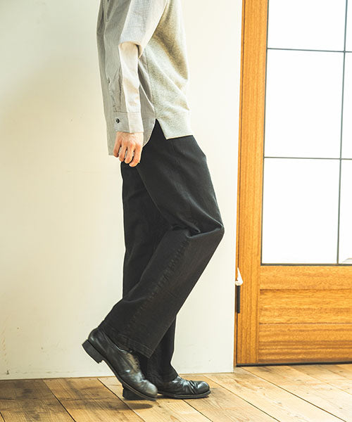 SUPER STRETCH DENIM / SILICON DYED WIDE STRAIGHT PANTS