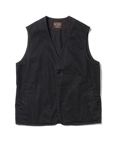 12oz CRUNCH DEINIM / ONE BOTTON WORK VEST – Mr Olive International