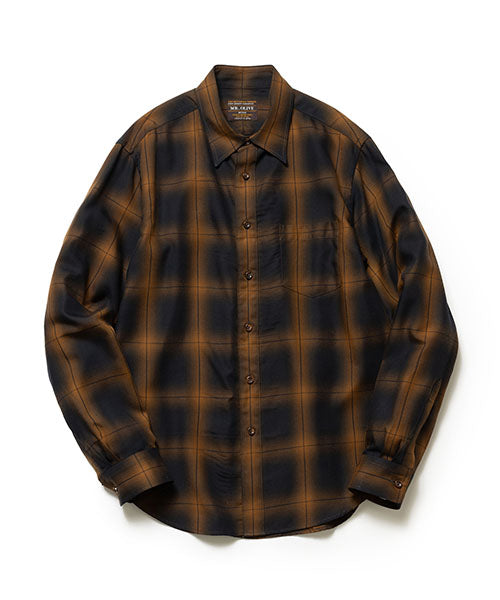 TENCEL OMBRE CHECK / REGULAR COLLAR SHIRT