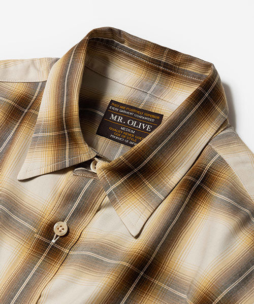 TENCEL OMBRE CHECK / REGULAR COLLAR SHIRT