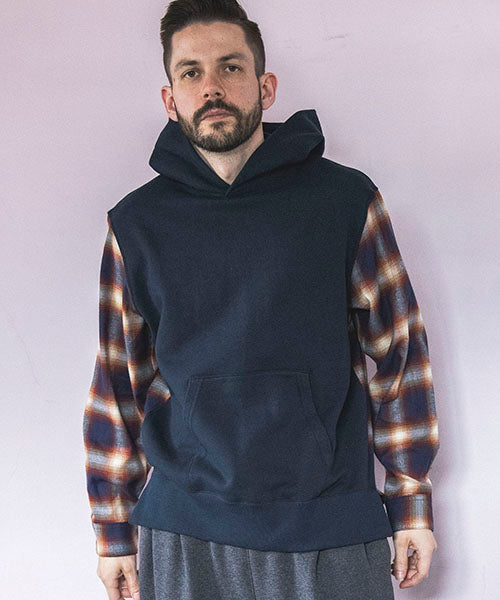 URAKE & OMBRE CHECK / HYBRID HOODY