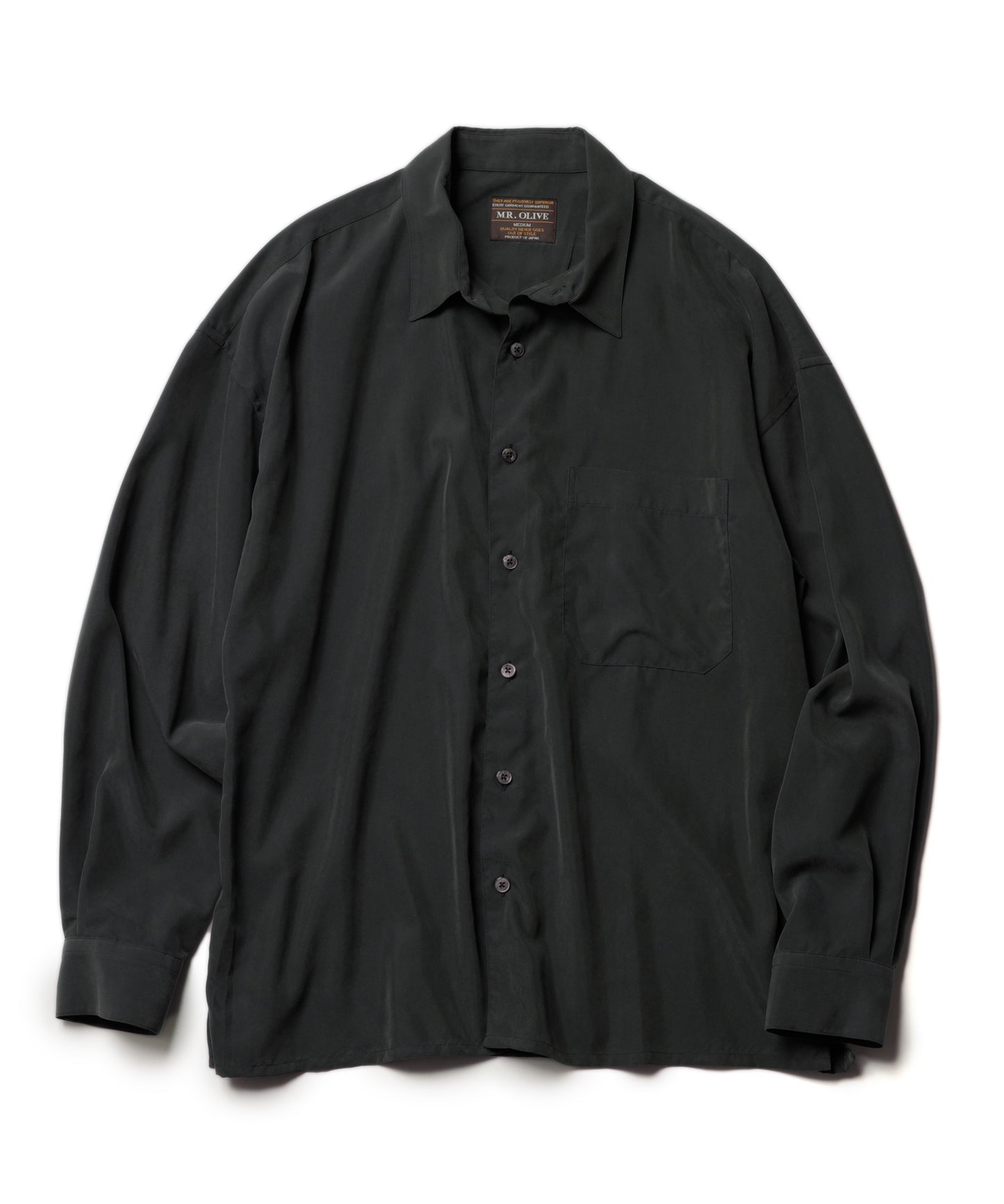MR.OLIVE / T/R POWDER CLOTH / SQUARE CUT REGULAR COLLAR SHIRT