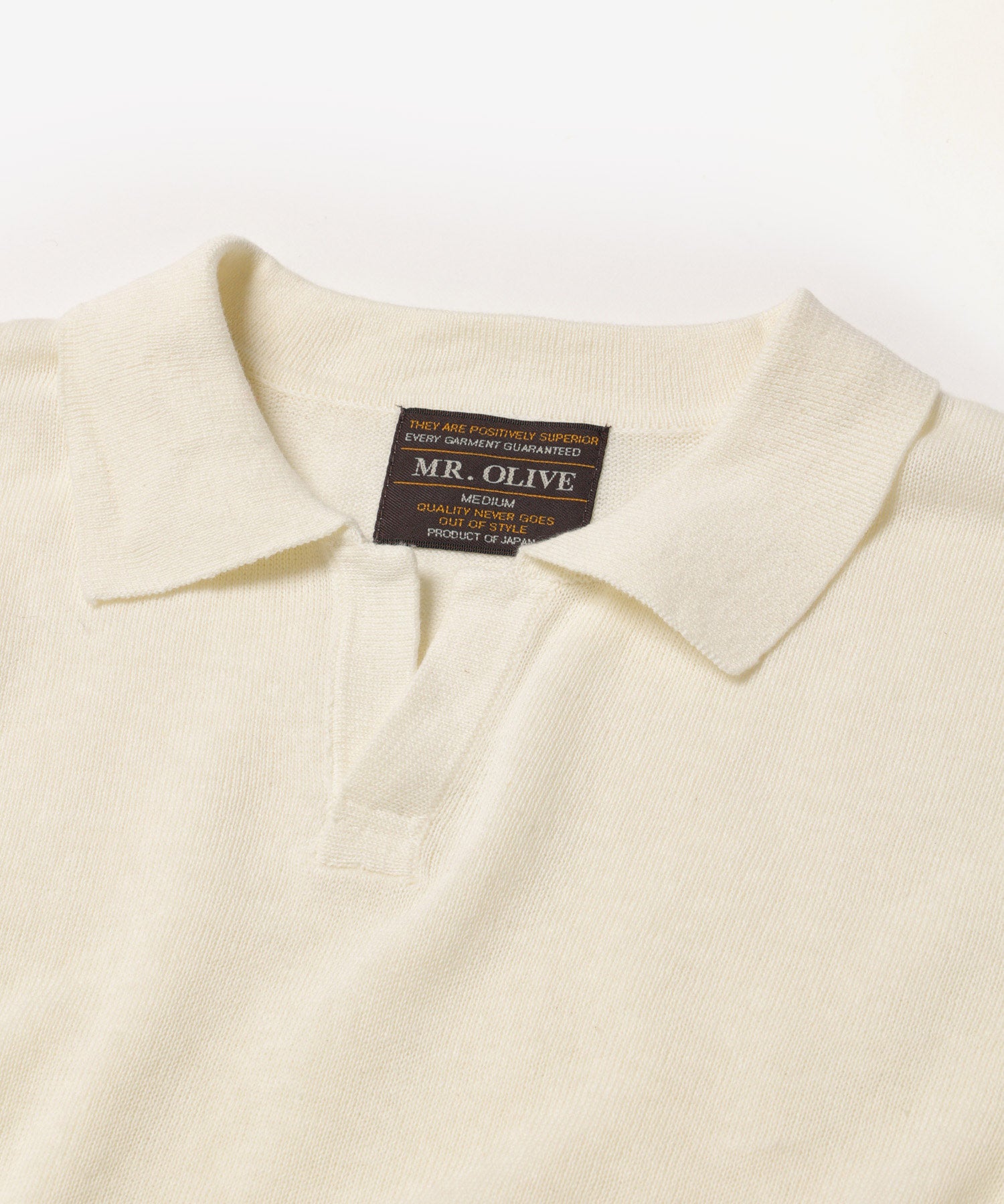 MROLIVE / LINEN & COTTON YARN KNIT / L/S SKIPPER POLO SHIRT – Mr