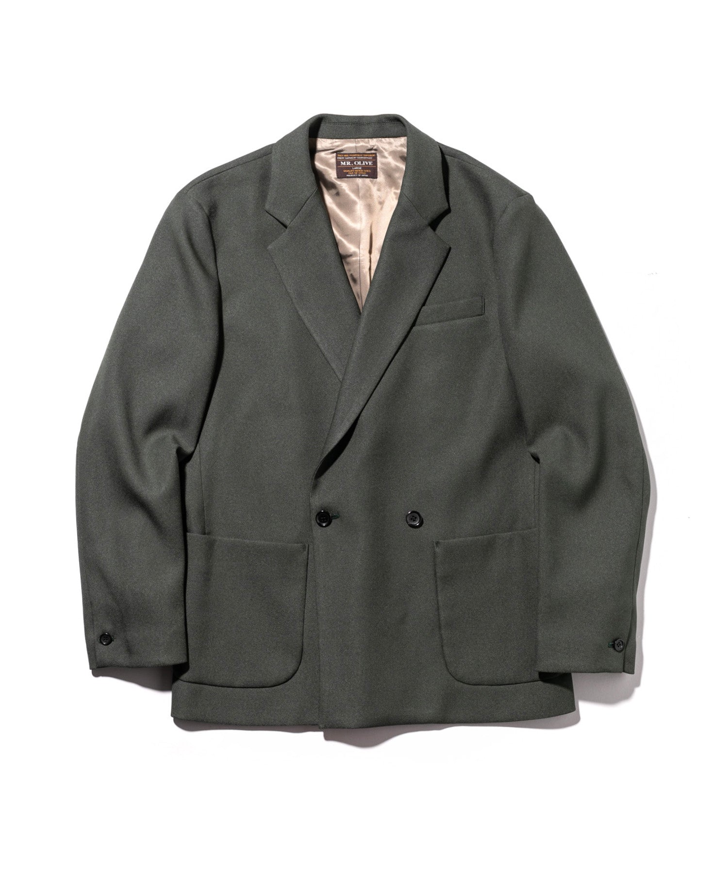 MR.OLIVE / RETRO POLYESTER TWILL / 2B DOUBLE BREASTED JACKET