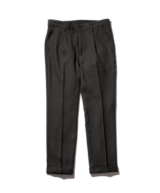 MR.OLIVE / RETRO POLYESTER TWILL / ONE PLEATS STA-PREST TAPERED PANTS