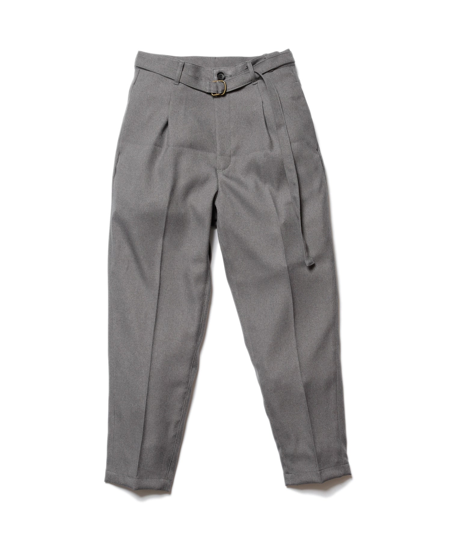 MR.OLIVE / RETRO POLYESTER TWILL / BELTED WIDE TAPERED PANTS